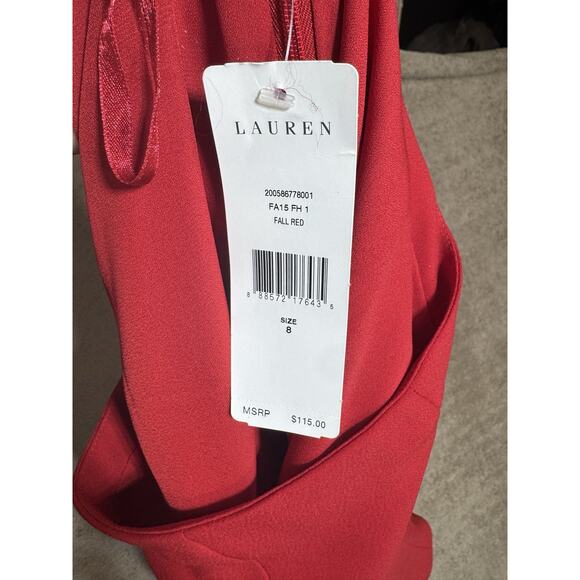 NWT LAUREN Ralph Lauren Skater Red Skirt 8 Lined Preppy Holiday Fit & Flare - Picture 5 of 8
